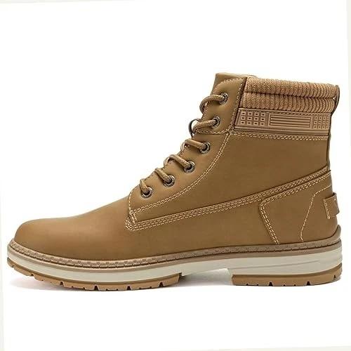 Athlefit Casual Men's Hiking Boots Fashion Lace up Combat Boots Low Heel Comfort