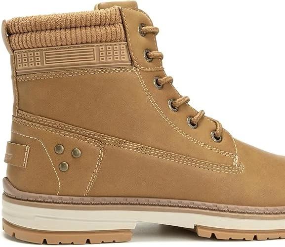 Athlefit Casual Men's Hiking Boots Fashion Lace up Combat Boots Low Heel Comfort