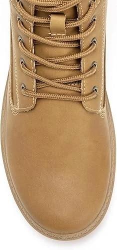 Athlefit Casual Men's Hiking Boots Fashion Lace up Combat Boots Low Heel Comfort