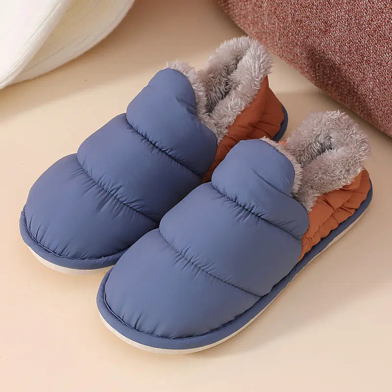 Winter Warm Velvet Rainproof Cotton Home Shoes
